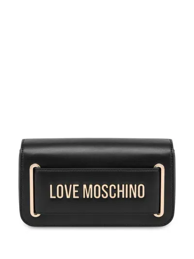 Love Moschino Logo-paque Shoulder Bag In Black