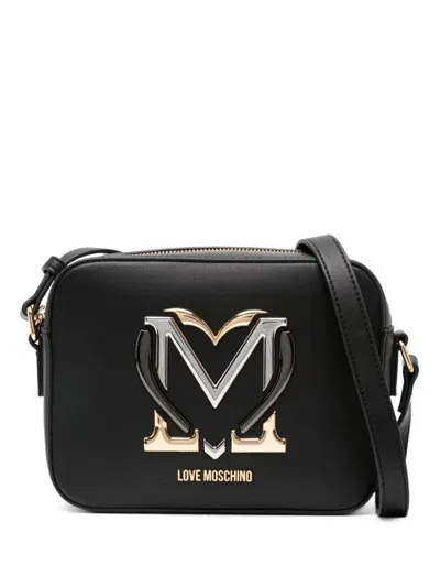 Love Moschino Logo-patch Cross Body Bag In Black