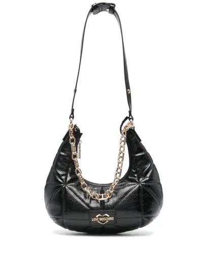 Love Moschino Logo-plaque Shoulder Bag In Black