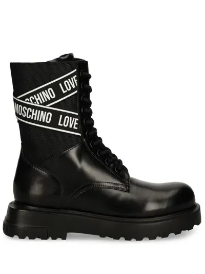 Love Moschino Logo-print Boots In Black