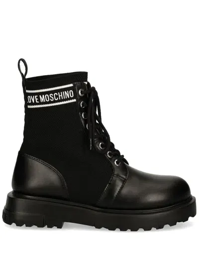 Love Moschino Logo-print Boots In Black