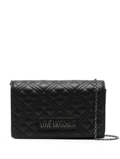 Love Moschino Matelassé Clutch Bag In Black