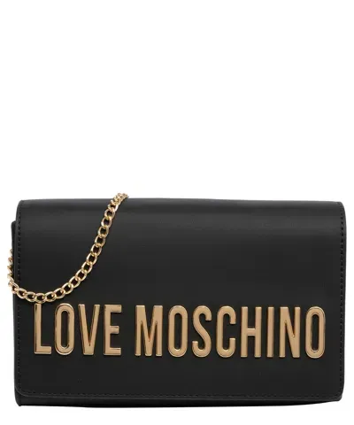 Love Moschino Maxi Lettering Shoulder Bag In Black