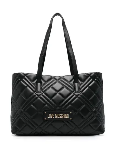 Love Moschino Quilted Tote Bag In Black