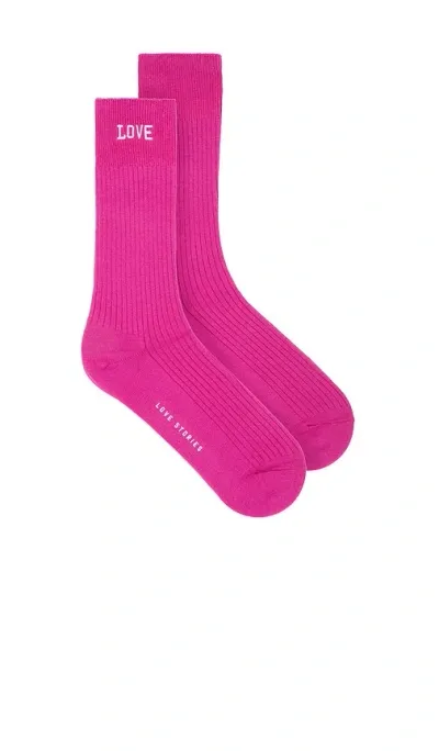 Love Stories Socken Rib In Pink