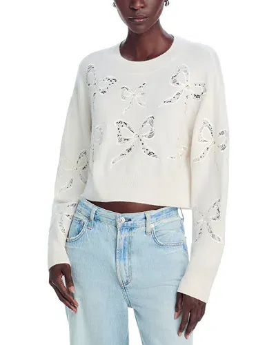 Loveshackfancy Parson Wool Blend Crewneck Sweater In Marshmallow Bliss