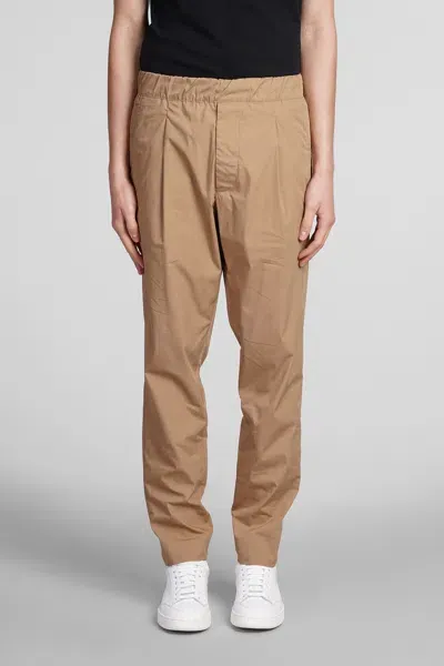 Low Brand Patrick Pants In Camel Cotton In Brown