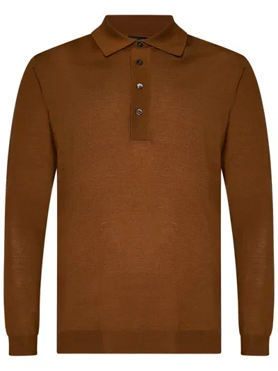 Low Brand Polo Shirt In Brown