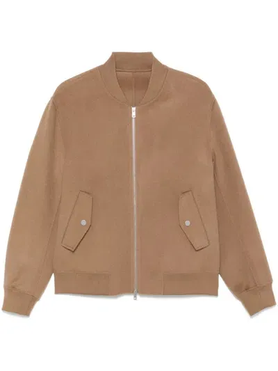 Low Brand Wool Bomber Jacket In Brown