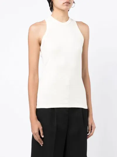 Low Classic Rib Sleeveless Top In White