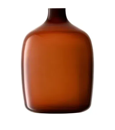 Lsa International Glass Vessel Vase In Brown