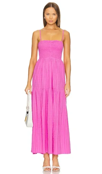 L*space Lspace Mallorca Smocked Cover-up Maxi Dress In Pink