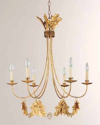 Lucas + Mckearn Sweet Olive 6-light Chandelier In Distressed Gold