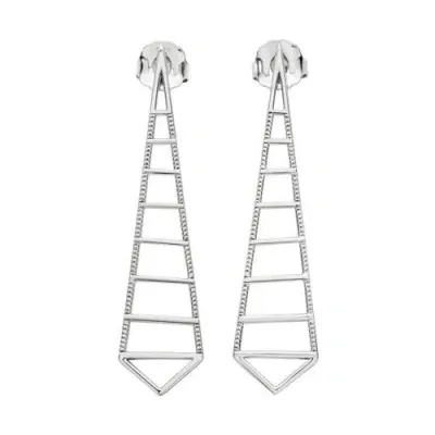 Lucy Quartermaine Egyptian Pyramid Earrings In Metallic