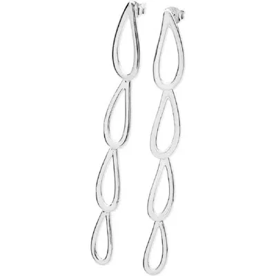 Lucy Quartermaine Large Petal Drop Earrings In Metallic