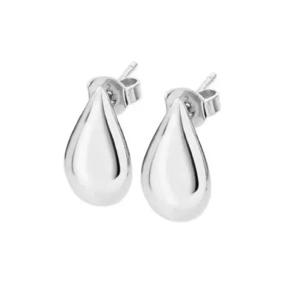 Lucy Quartermaine Large Tear Drop Studs In Metallic