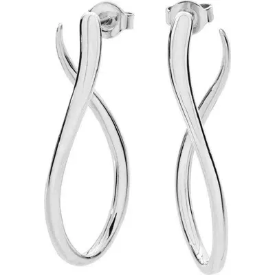 Lucy Quartermaine Melting Drop Hoops In Metallic