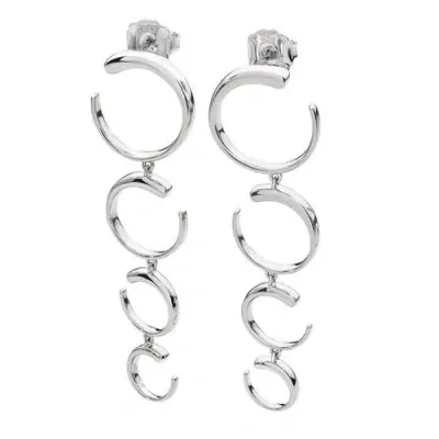 Lucy Quartermaine Quarter Luna Earrings In Metallic