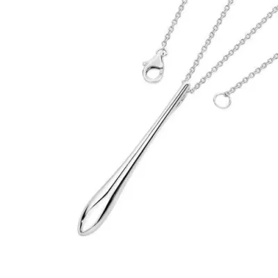 Lucy Quartermaine Solid Tear Drop Pendant In Metallic