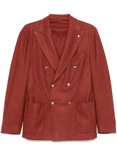 Luigi Bianchi Mantova Brooch-detail Blazer In Rot