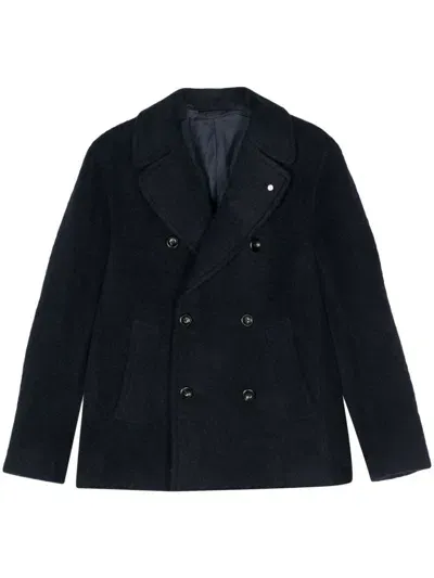 Luigi Bianchi Mantova Brushed-finish Blazer In Blue