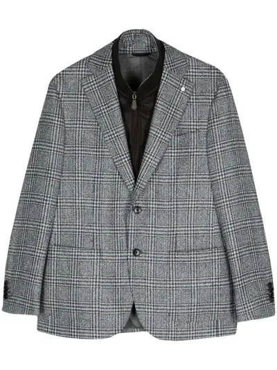 Luigi Bianchi Mantova Layered Blazer In Blue