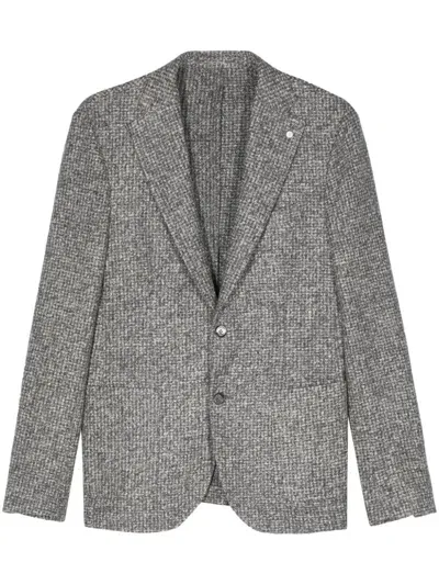 Luigi Bianchi Mantova Single-breasted Blazer In Grey