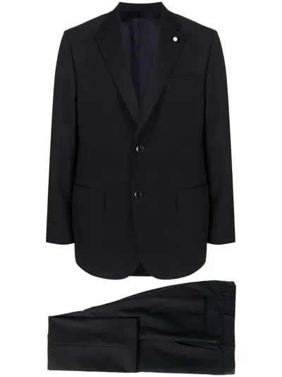 Luigi Bianchi Mantova Single-breasted Virgin-wool Suit In Blue