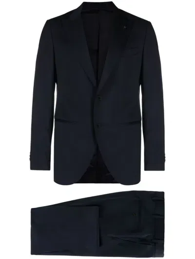 Luigi Bianchi Mantova Single-breasted Virgin Wool Suit In Blue