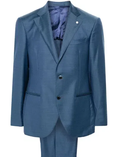 Luigi Bianchi Mantova Wool Suit In Blue