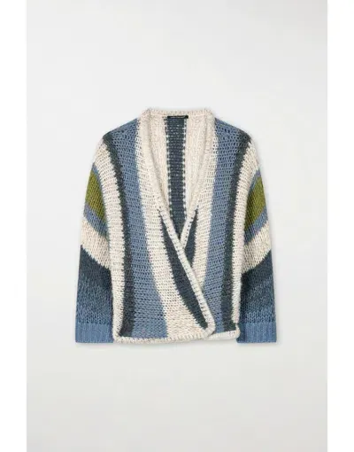 Luisa Cerano Striped Chunky-knit Jumper In Blue