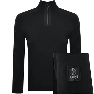 Luke 1977 Heddon Quarter Zip Jumper Black