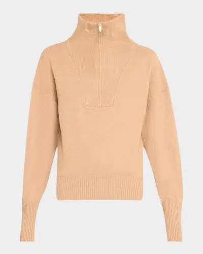 Lune Active Olly Knit Half-zip Sweater In Camel