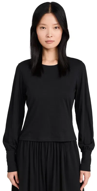 Lunya Organic Pima Long Sleeve Tee Black