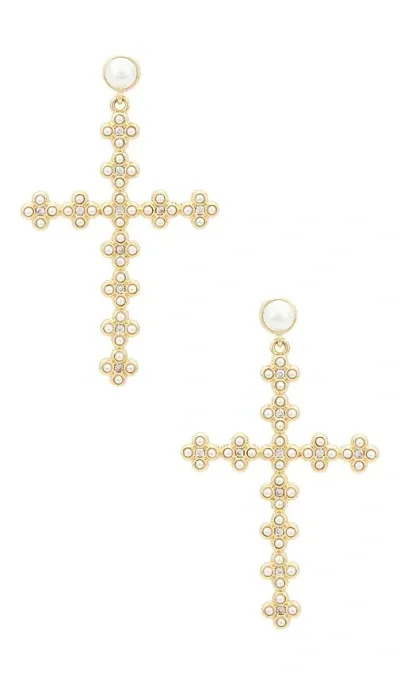 Luv Aj Daisy Cross Earrings In 金色