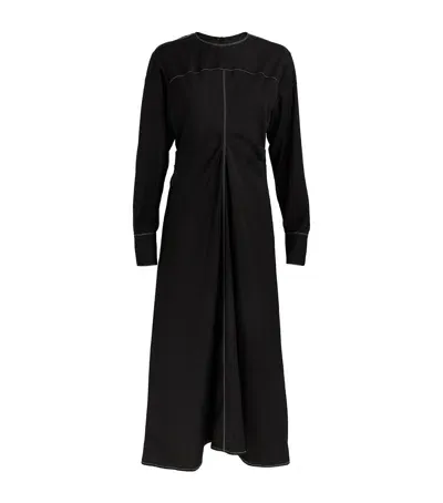 Lvir Pintucked Maxi Dress In Black