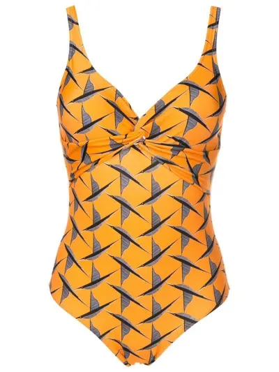 Lygia & Nanny Adriana Twisted Swimsuit In Orange