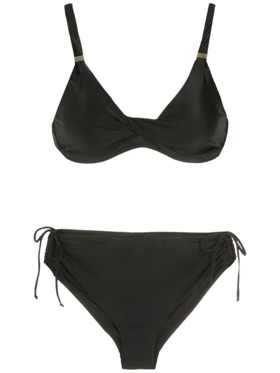 Lygia & Nanny Marcela Ruched Bikini In Black