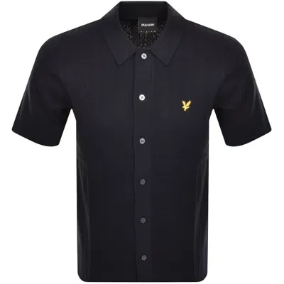 Lyle & Scott Lyle And Scott Textured Stripe Polo T Shirt Navy