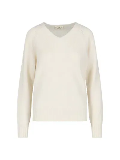 Ma'ry'ya V-neck Sweater In White