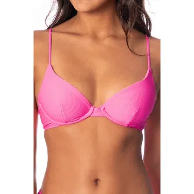 Maaji Dainty Radiant Pink Reversible Underwire Bikini Top