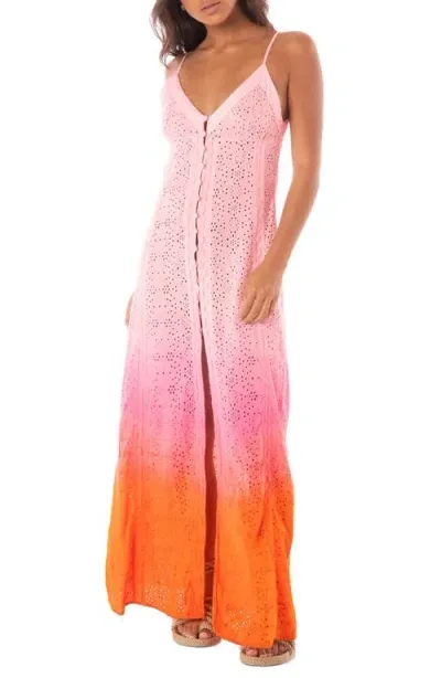 Maaji Eilowen Broderie Anglaise Cover-up Maxi Dress In Pink