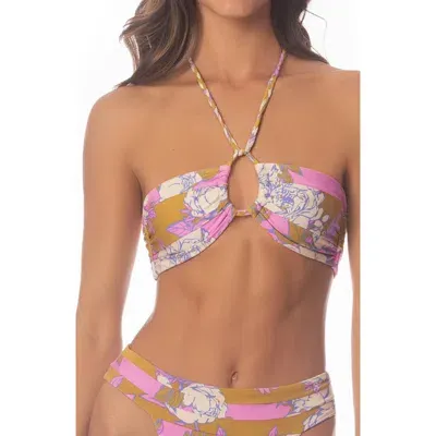 Maaji Pink Fiore Lianna Multifit Reversible Bikini Top