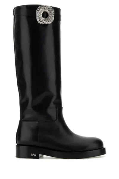 Mach & Mach Galaxy Knee-length Boots In Black