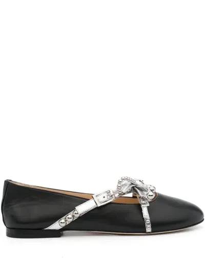 Mach & Mach Stud-embellished Ballet Flats In Black