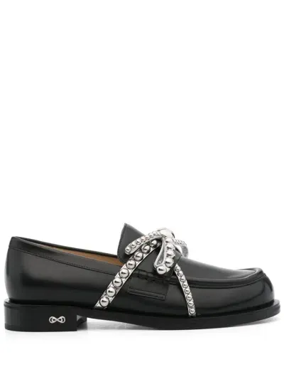 Mach & Mach Stud-embellished Loafers In Black