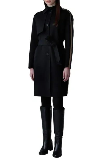 Mackage Aliza Wool Trench Coat In Black