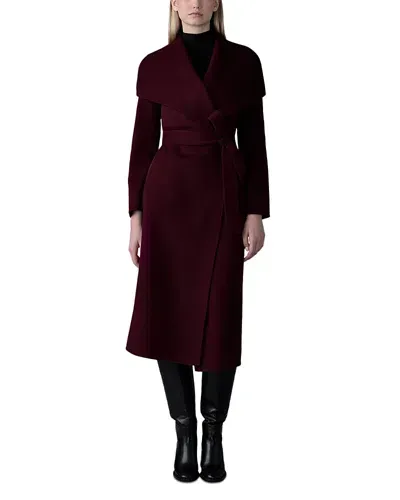 Mackage Mai Lightweight Wrap Wool Coat In Garnet