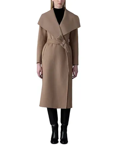 Mackage Mai Lightweight Wrap Wool Coat In Light Camel