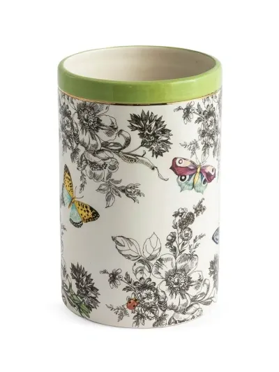 Mackenzie-childs Butterfly Toile Short Vase In Multi